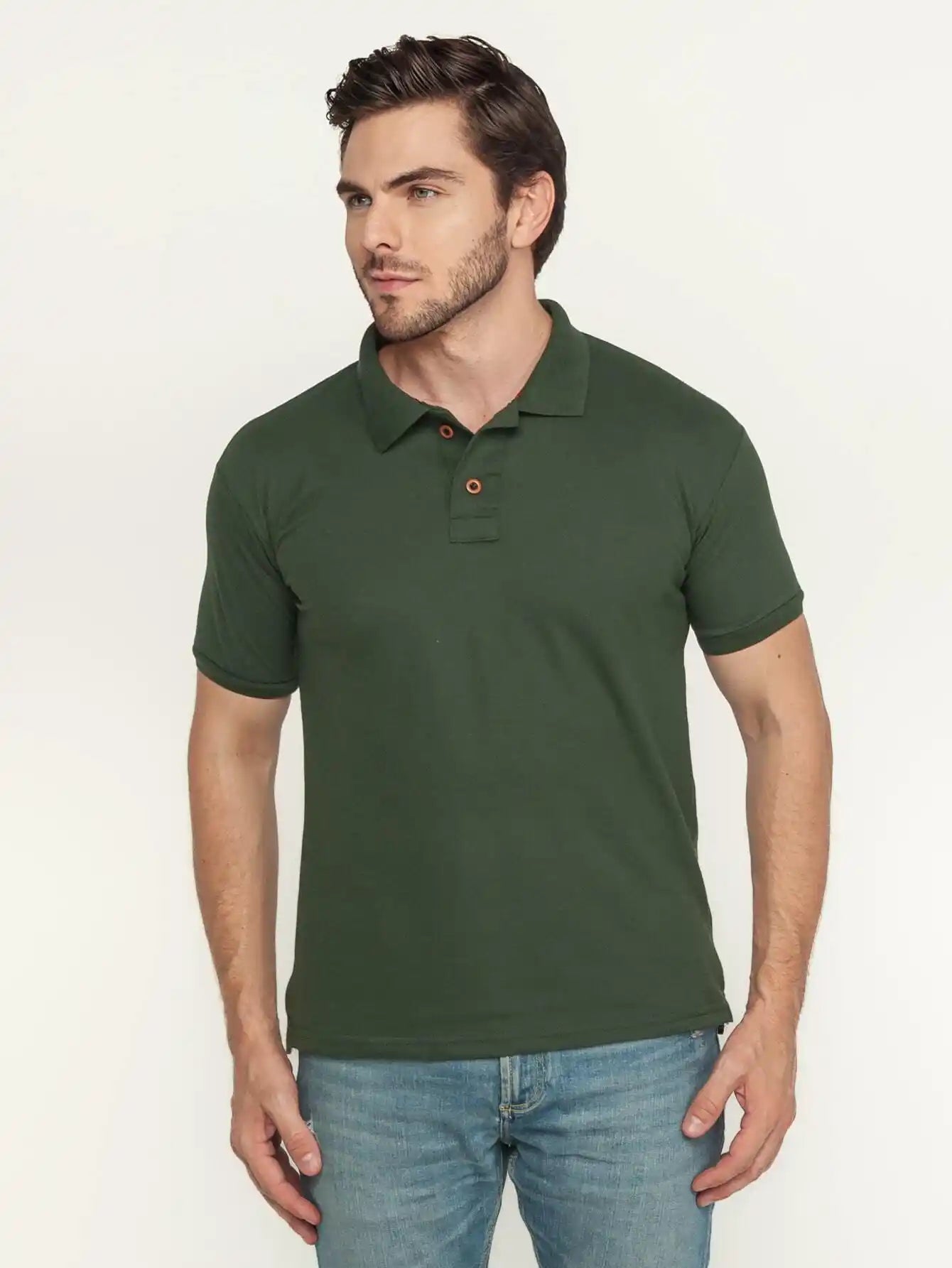 Camisa Polo Masculina Basic Verde Army