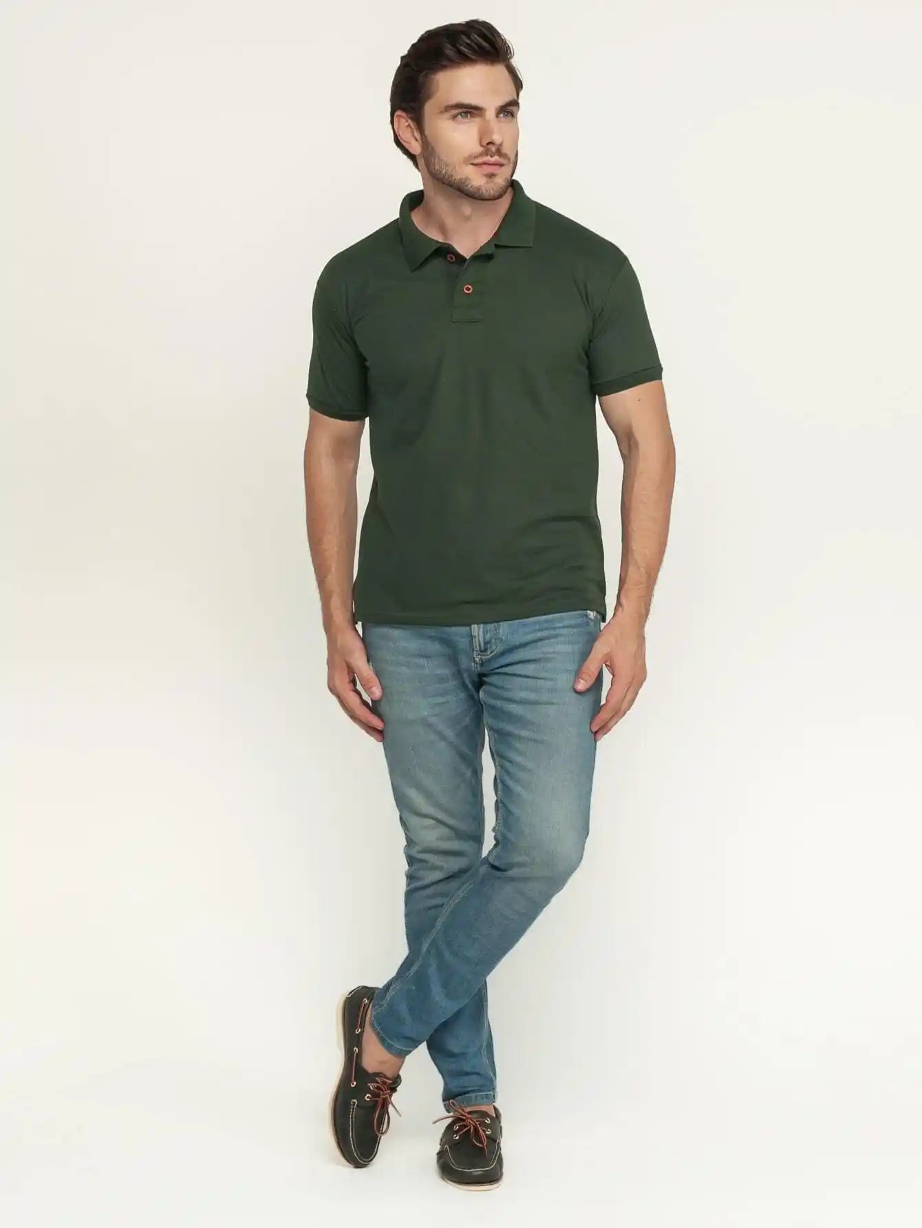 Camisa Polo Masculina Basic Verde Army