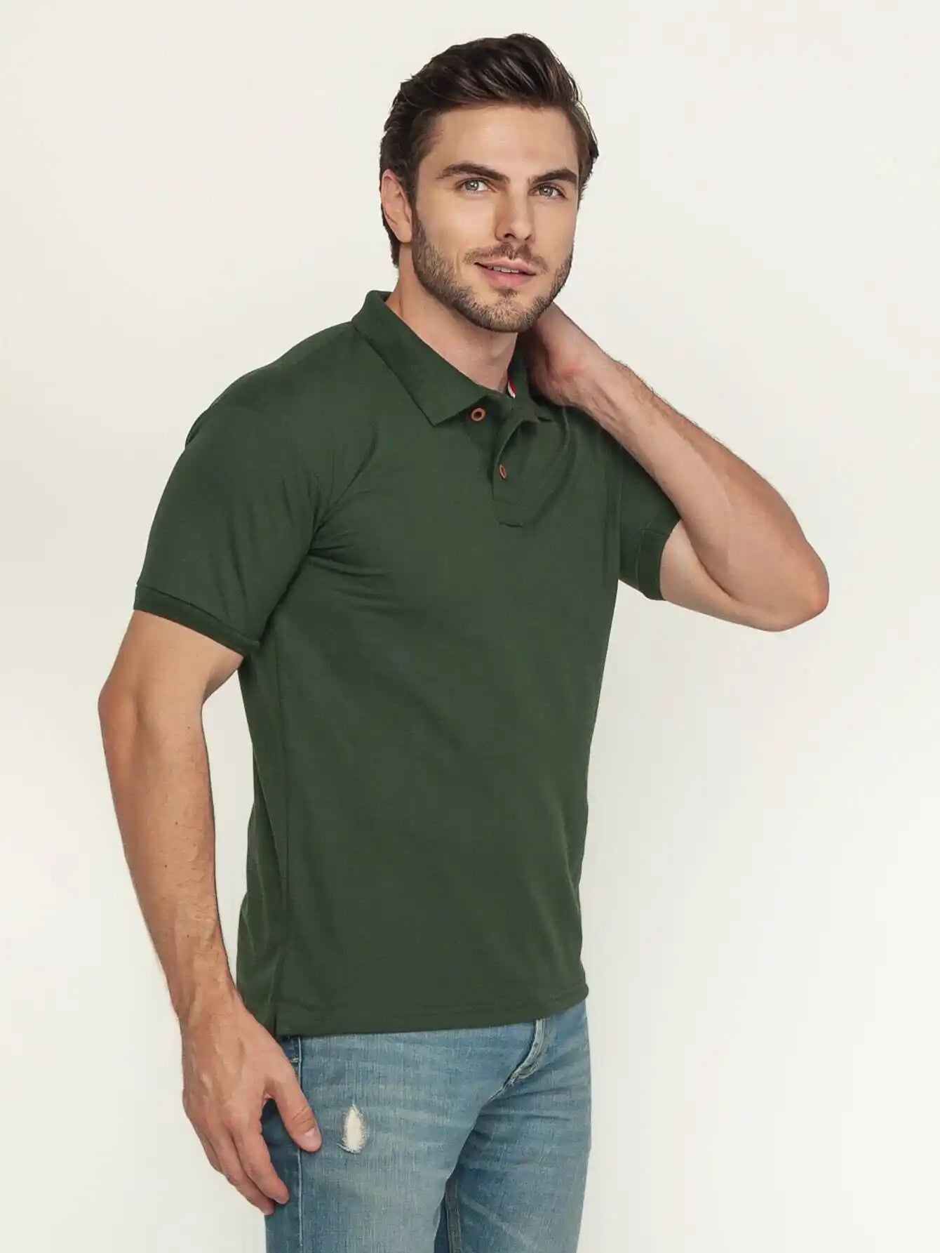 Camisa Polo Masculina Basic Verde Army