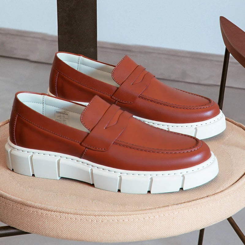 Mocassim Masculino Loafer Sola Alta Estilo Britânico