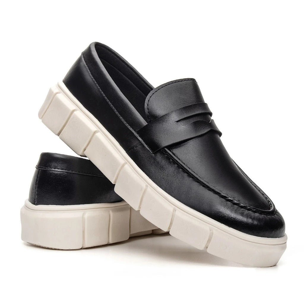 Mocassim Masculino Loafer Sola Alta Estilo Britânico