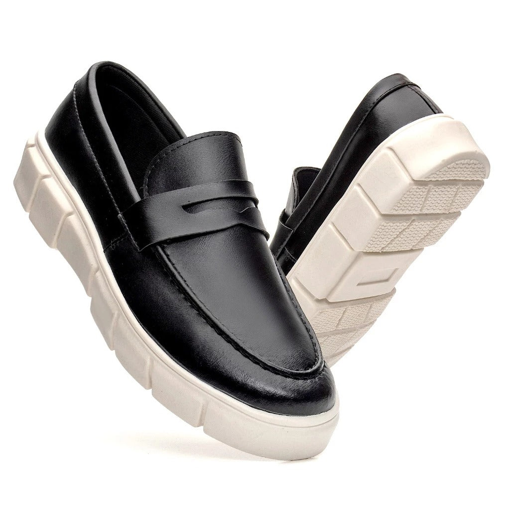 Mocassim Masculino Loafer Sola Alta Estilo Britânico