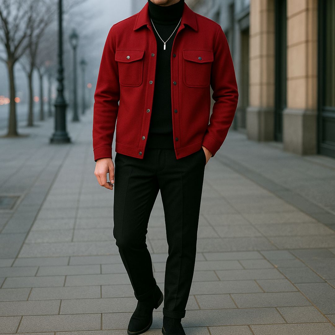 Jaqueta Masculina Casual Vermelha VIE255